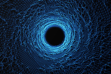 Wall Mural - cosmic wormhole, space travel concept, funnel-shaped tunnel that can connect one universe with anoth