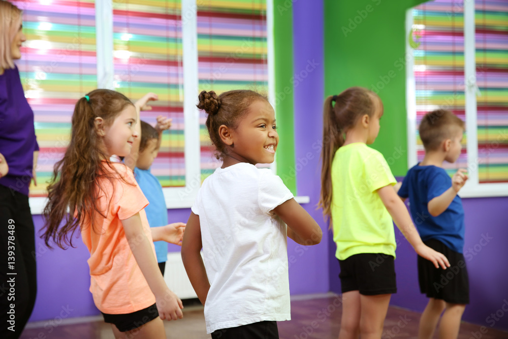 Children dancing in choreography class