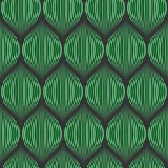 Wall Mural - seamless black and green optical illusion woven pattern vector
