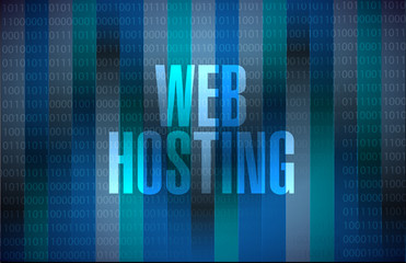 Web hosting binary background sign concept