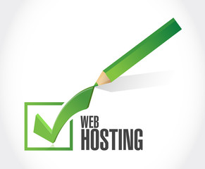 Web hosting check mark sign concept