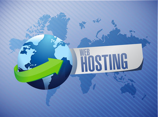 International Web hosting sign concept
