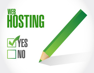 Web hosting approval sign concept