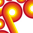 orange abstract retro lines and curved with splash color vector illustration