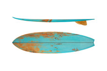 Vintage Surfboard Isolated On White - Retro Styles 60's