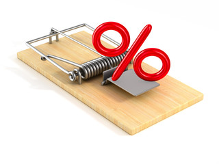 Wall Mural - Financial risk. Isolated 3D image