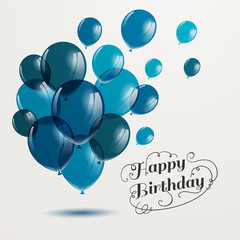 Wall Mural - Vector Illustration of a Happy Birthday Greeting Card Design