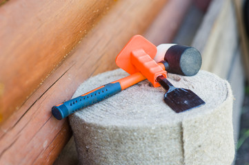 Tools for the caulking log home