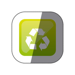 Poster - sticker color square with recycling icon vector illustration