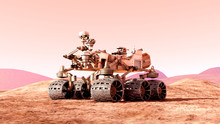 Mars Rover On The Mars. 3d Rendering