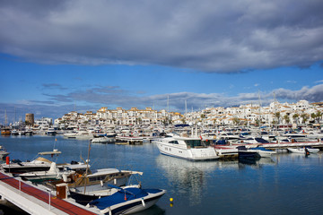 Canvas Print - Puerto Banus Marina in Marbella, Spain