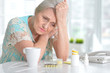 © aletia2011 - Sick elderly woman with medication