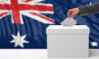 © Rawf8 - Voter on an Australia flag background. 3d illustration
