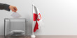 Ballot box and a small Poland flag. 3d illustration