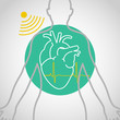 Echocardiogram vector logo icon design