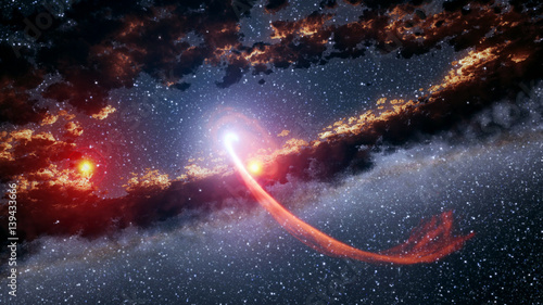 Outer Space Shooting Star Comet Asteroid Meteor Planet