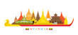 Myanmar Architecture Landmarks Skyline
Cityscape, Travel and Tourist Attraction