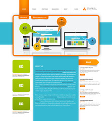 Wall Mural - corporate website template in vector format.