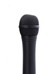 Singing microphone isolated on white background