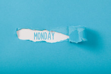 Monday, English Weekday Message On Paper Torn Ripped Opening