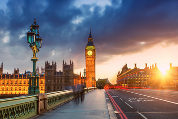 Wall Mural - Big Ben at sunset in London, UK