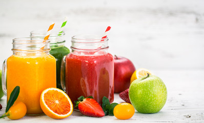 Wall Mural - Healthy fruit and vegetable smoothies