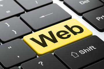 Web development concept: Web on computer keyboard background