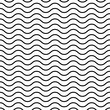 Seamless wavy pattern. Black thin lines on white background. Nautical, naval and water theme. Vector illustration.