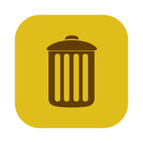 Fototapeta Młodzieżowe - color square with trash container icon vector illustration