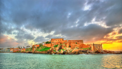 Canvas Print - Sunset above Kasbah of the Udayas in Rabat, Morocco