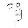© Grgroup - sketch female face silhouette with eyes closed vector illustration