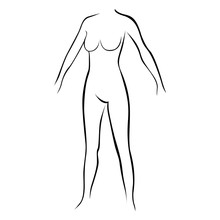 Female Stylized Body Contour Without Extremities Icon Vector Illustration