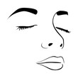 © Grgroup - closeup sketch female face silhouette vector illustration