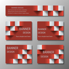 Wall Mural - Geometric rectangular banners of the same width with the 3D effect for business website. Three template for the header of the site and advertising banners