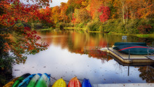 Price Lake Boat Dock In Autumn Off The Blue Ridge Parkway