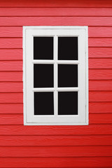 White wooden window of modern decoration.