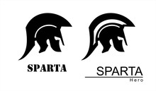 Sparta Helmet Silhouette. Trojan Warrior. Historical Sparta Concept Icon. Antique Rome Emblem. Suitable For Team Mascot, Community Icon, Emblem, Product Identity, Illustration For Clothing, Etc.