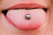 Female Mouth Witht Piercing