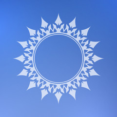 Abstract decorative element on a blue background. Star.