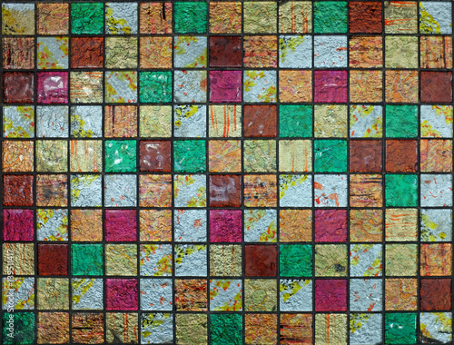 Nowoczesny obraz na płótnie Abstract square seamless texture - iridescent tiles