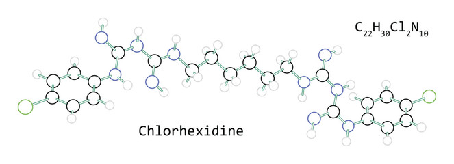 Canvas Print - molecule C22H30Cl2N10 Chlorhexidine