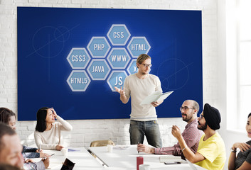 Wall Mural - computer programming it codes development concept