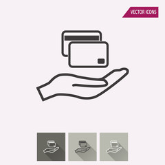 Wall Mural - Credit card - vector icon.