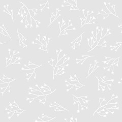 Wall Mural - Seamless floral pattern with hand drawn branches