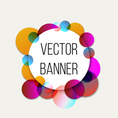 Poster - Abstract banner with colored, transparent circles. Vector