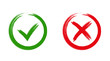 Green checkmark OK and red X icons,