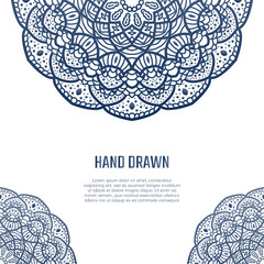 Wall Mural - Vector card with hand drawn mandalas.