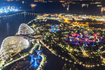 Wall Mural - Singapore city skyline of Garden by the bay