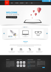 Wall Mural - website template for your business in vector format.