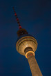 Berlin- Fernsehturm - Blaue Stunde golden